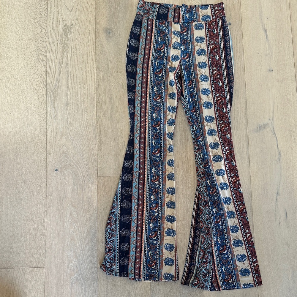 Bohemian Striped Flare Pants